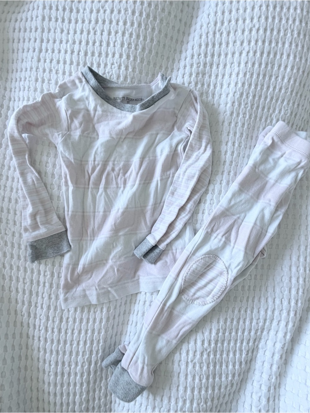 Burt’s Bees Light Pink Stripe cotton Pajama Set